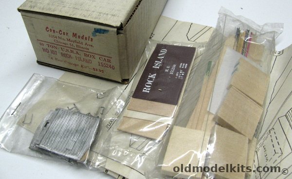 Con-Cor 1/87 1920s 40 Ton 42 Foot Wood Sheathed USRA Box Car - Rock Island - HO Craftsman Kit, 155240 plastic model kit